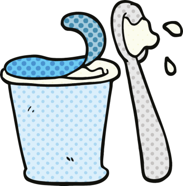 Bir insan tarafından çizilmiş çizgi roman tarzı yoğurt.