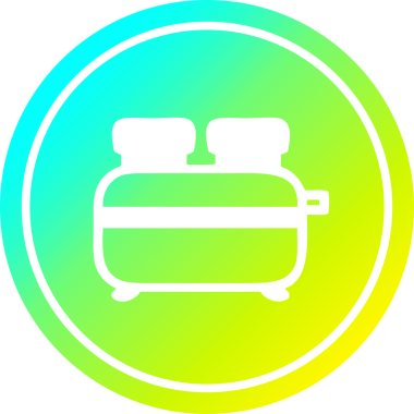 Yanmış yuvarlak tost simgesi ve bir insan tarafından çizilmiş gradyan tablosu.