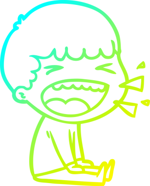 Bir insan tarafından çizilmiş gülen adamın soğuk çizgi çizimi.