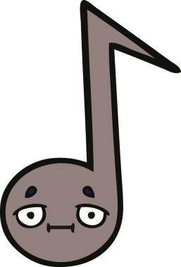 Bir insan tarafından çizilmiş güzel bir nota karikatürü.