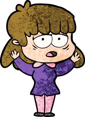 Bir insan tarafından çizilmiş yorgun bir kadın.