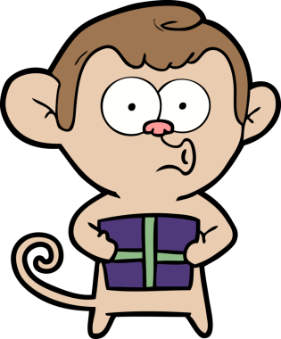 Bir insan tarafından çizilmiş Noel Maymunu çizgi filmi