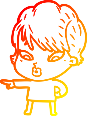 Bir insan tarafından çizilmiş bir karikatür kadın çizimi