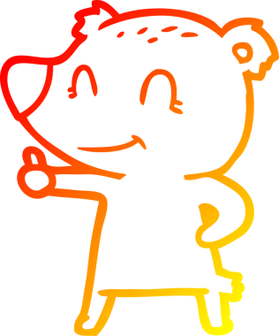 Bir çizgi film ayısının insan tarafından çizilmiş sıcak çizgi çizimi.