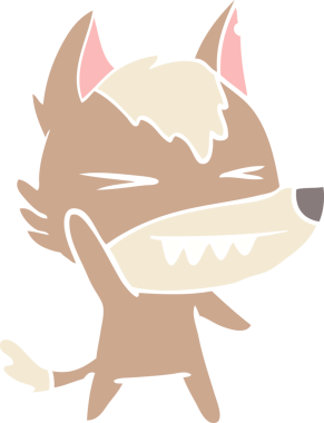 kızgın kurt düz renkli çizgi film bir insan tarafından çizildi.