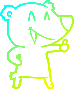 Bir insan tarafından çizilmiş gülen ayı çizgi filmi.