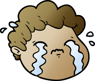 Bir insan tarafından çizilmiş ağlayan çocuk.