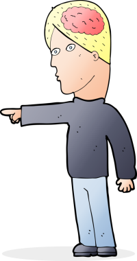 Bir insan tarafından çizilmiş akıllı bir adam.