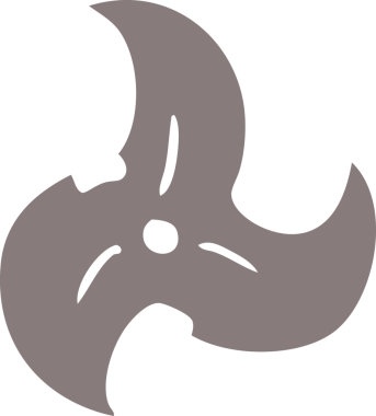 Bir insan tarafından çizilmiş tek bir ninja yıldızının el çizimi karalaması.