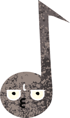 Bir insan tarafından çizilmiş bir notanın retro çizim tarzı karikatürü