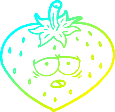 Bir insan tarafından çizilmiş bir çileğin soğuk gradyan çizimi