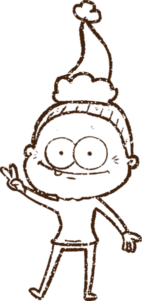 Bir insan tarafından çizilen neşeli kadın kömürü.