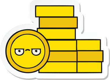 Bir insan tarafından çizilmiş şirin bozuk paraların çıkartması.