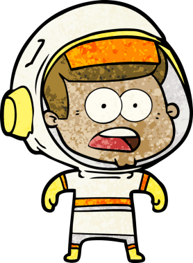 Karikatür bir insan tarafından çizilen astronotu şaşırttı.