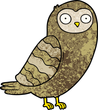 bir insan tarafından çizilmiş bir baykuş.