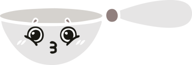 Bir insan tarafından çizilmiş bir kaşığın düz renkli retro karikatürü