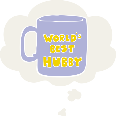 Düşünce baloncuğu olan bir insan tarafından çizilmiş en iyi koca.