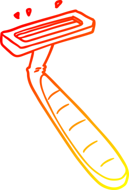 Bir insan tarafından çizilmiş tek kullanımlık bir jiletin sıcak çizgi çizimi