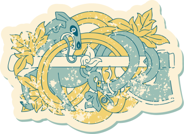 Ortaçağ oymacılığının insan tarafından çizilmiş sembolik dövme stili