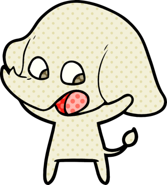 Bir insan tarafından çizilmiş şirin bir fil.