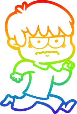 Gökkuşağı gradyan çizgi çizimi Bir insan tarafından çizilmiş bir çizgi film çocuğu