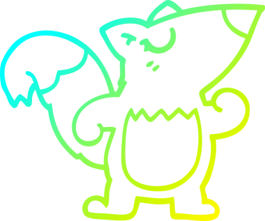 Bir insan tarafından çizilmiş kendine güvenen bir sincabın soğuk çizgi çizimi