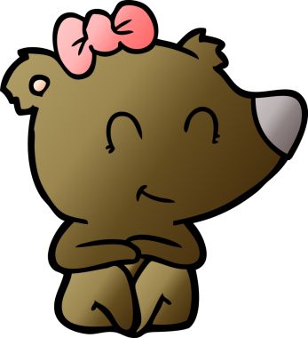 Bir insan tarafından çizilmiş dişi ayı çizgi filmi.