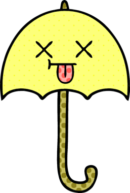 Bir insan tarafından çizilmiş bir şemsiye çizgi filmi.