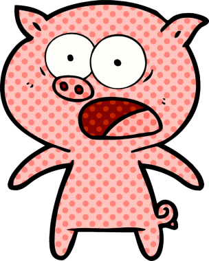 Bir insan tarafından çizilmiş domuz bağırması.