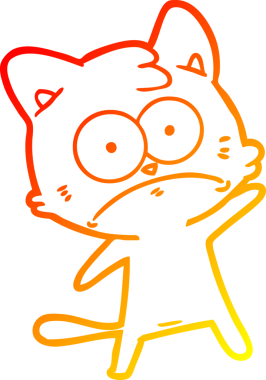 Bir insan tarafından çizilen çizgi film karakterinin sıcak gradyan çizimi