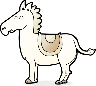 Bir insan tarafından çizilmiş çizgi film eşeği.