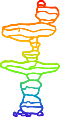 gökkuşağı gradyan çizgi çizimi bir insan tarafından çizilmiş kaya karikatürü
