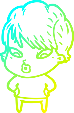 Bir insan tarafından çizilmiş bir karikatür kadın çizimi.