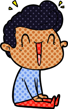 Bir insan tarafından çizilmiş heyecanlı bir çizgi film.