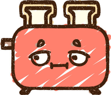 Bir insan tarafından çizilen tost makinesi tebeşiri