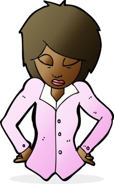 Bir insan tarafından çizilmiş kalçaları olan çizgi film kadını.