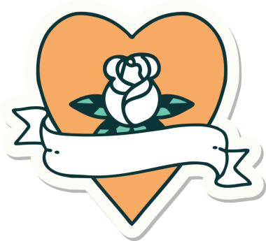 Bir insan tarafından çizilmiş, geleneksel kalp şeklinde dövme çıkartması.