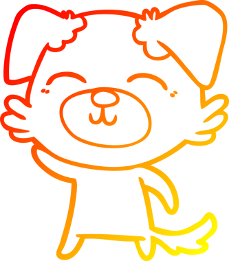 Bir insan tarafından çizilmiş çizgi film köpeğinin sıcak çizgi çizimi