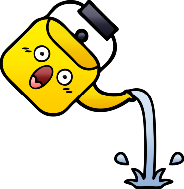 Bir insan tarafından çizilmiş gölgelenmiş çaydanlık karikatürü.