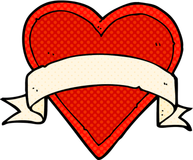 Bir insan tarafından çizilmiş kalp dövmesi.