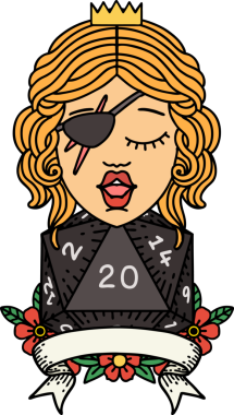 Retro Dövme Tarzı Bir insan tarafından çizilmiş 20 zarlı düzenbaz insan