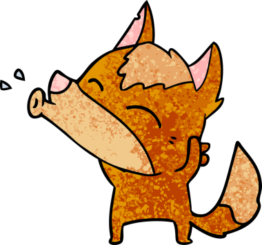 Bir insan tarafından çizilmiş tilki çizgi film karakteri