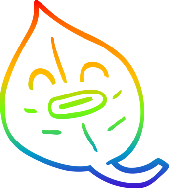 gökkuşağı gradyan çizgi çizimi bir insan tarafından çizilmiş sonbahar yaprağı