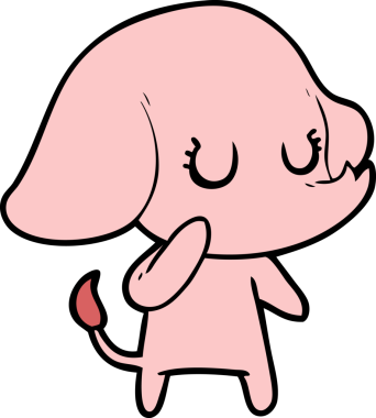 Bir insan tarafından çizilmiş şirin bir fil.