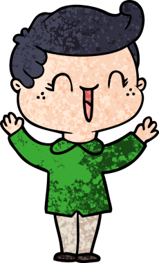 Bir insan tarafından çizilmiş gülen çocuk.