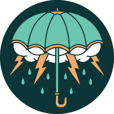 Bir insan tarafından çizilmiş bir şemsiyenin ikonik dövme şekli