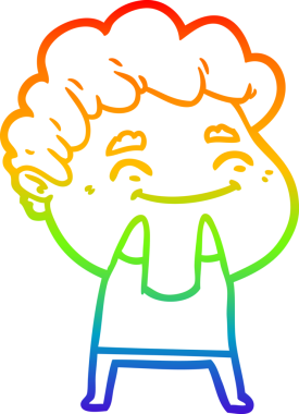 Bir insan tarafından çizilmiş gökkuşağı gradyan çizgi çizimi.