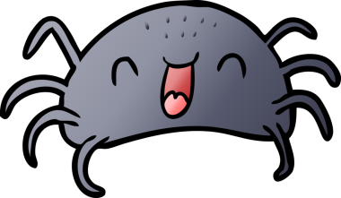 Bir insan tarafından çizilmiş cadılar bayramı örümceği çizgi filmi.