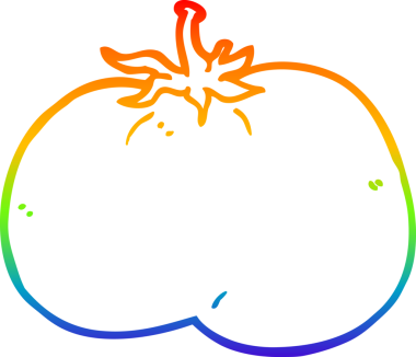 gökkuşağı gradyanı bir insan tarafından çizilmiş bir domates çizgi çizimi