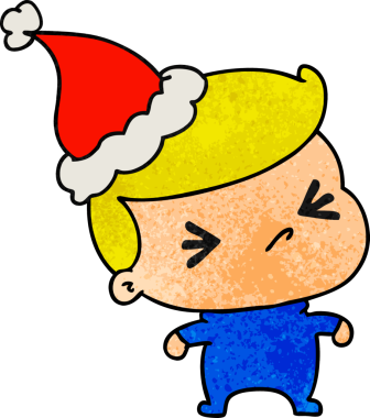 Bir insan tarafından çizilmiş Kawai çocuğunun el çizimi karikatürü.